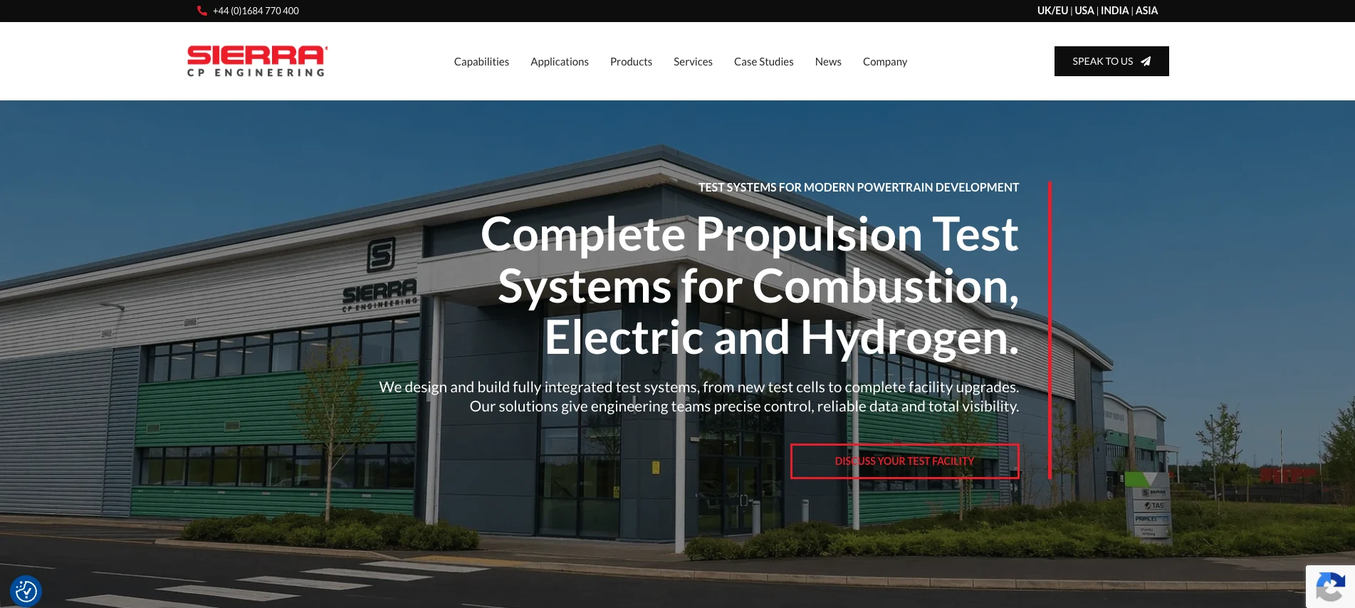 Sierra CP website screenshot