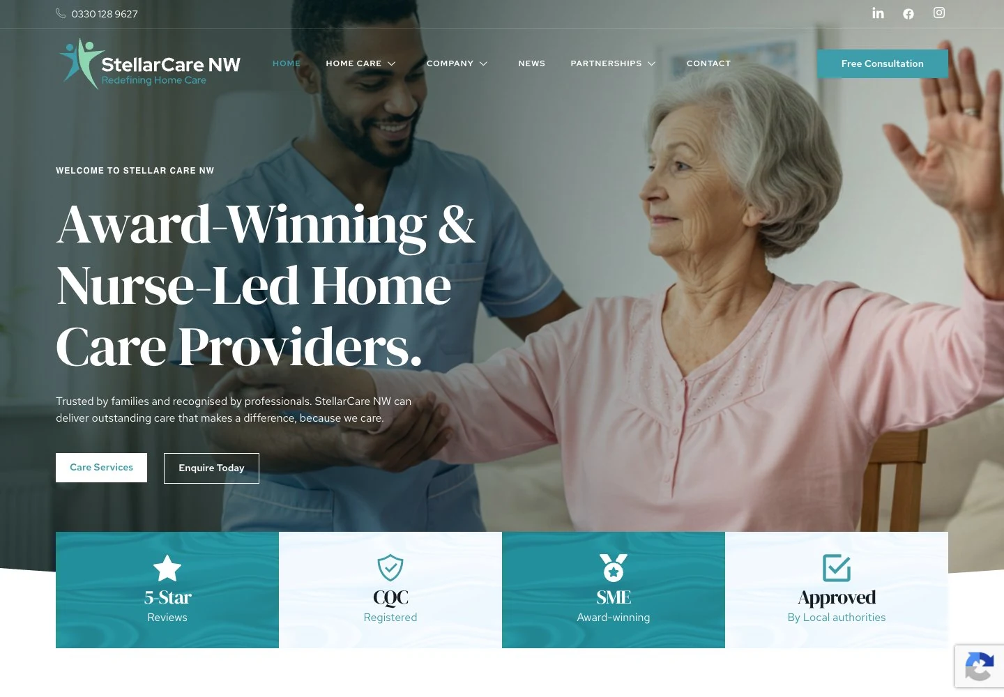 Stellar Care NW website screenshot